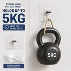 Heavy Duty Self-Adhesive Wall Hooks | Bathroom, Kitchen, Bedroom | [Pack of 10]