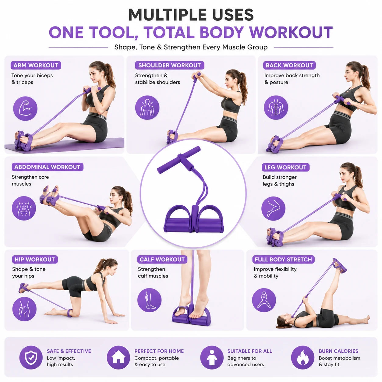 Yoga Pedal Puller Resistance Band Fitness Equipment | Home Fitness Accessorie