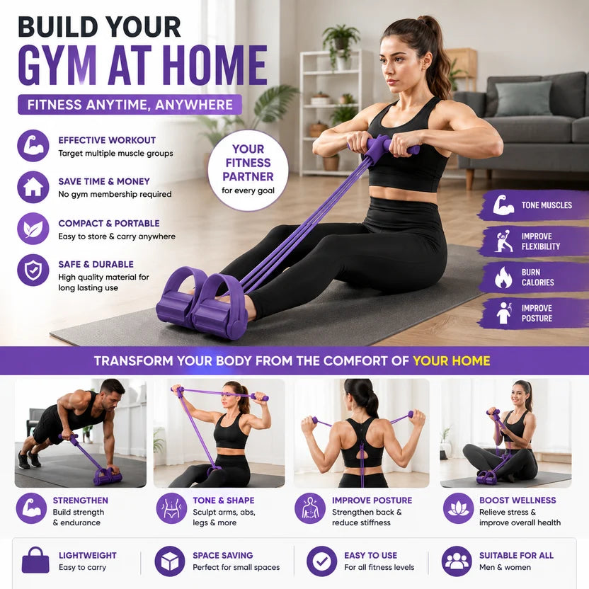 Yoga Pedal Puller Resistance Band Fitness Equipment | Home Fitness Accessorie
