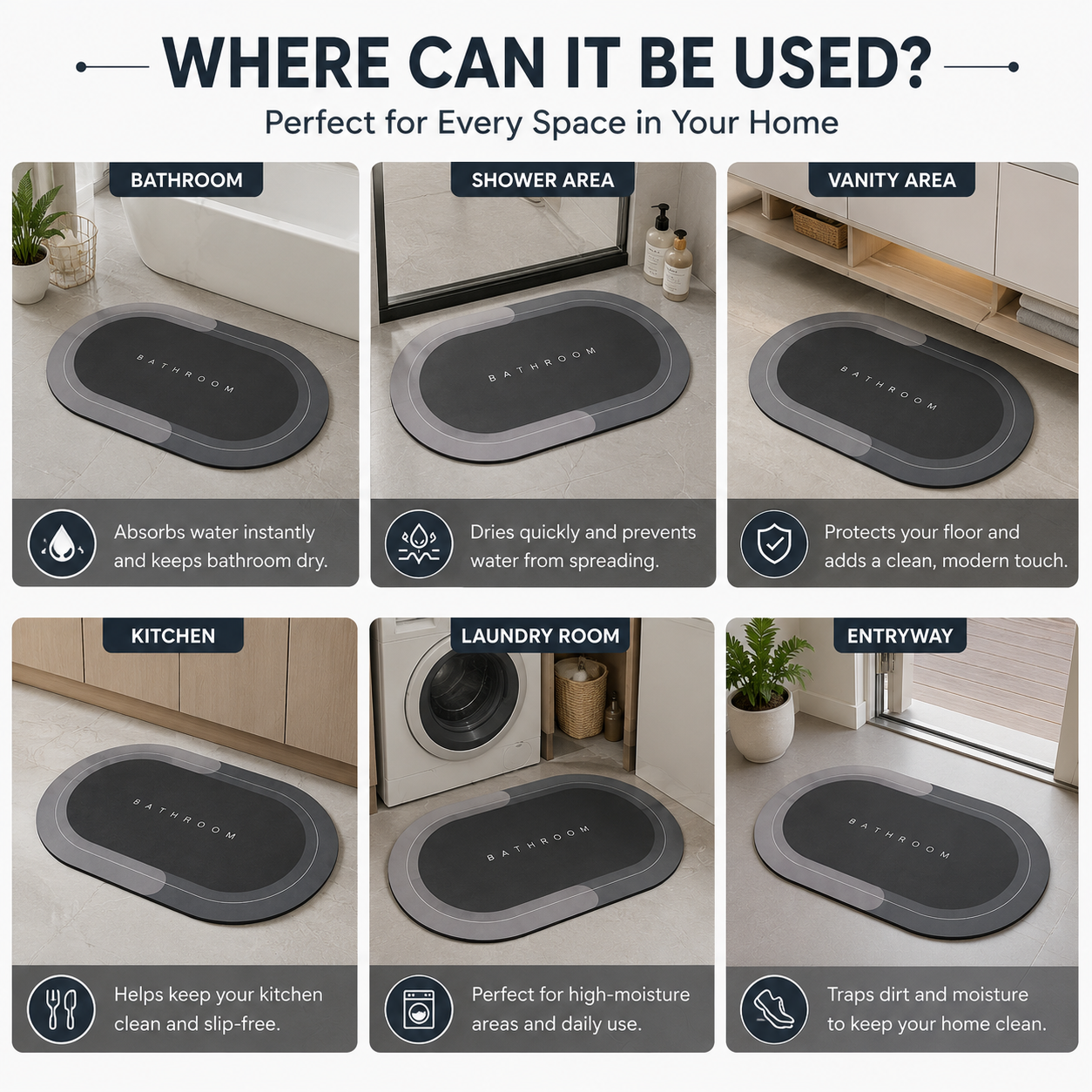 Quick Water Absorbing Door Mats ( Buy 1 & Get 1 Free )