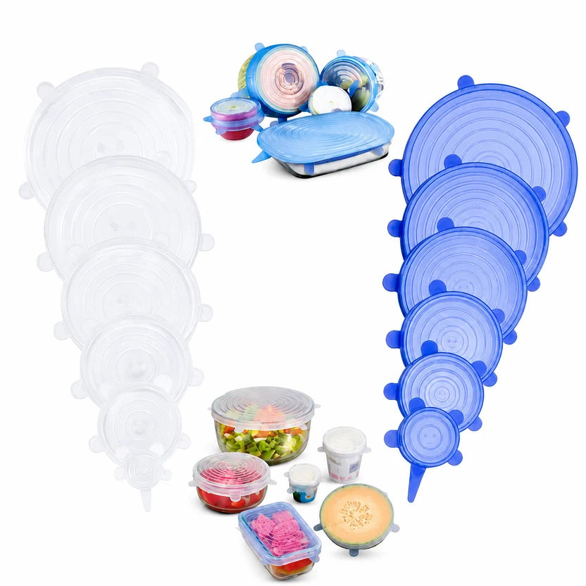 Silicone Stretch Lids | Fresh Food Cover | Multiple Sizes | [Pack of 6]