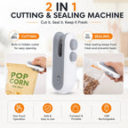 Portable Mini 2 in 1 Sealing Machine | USB Rechargable | Food Sealer & Cutter