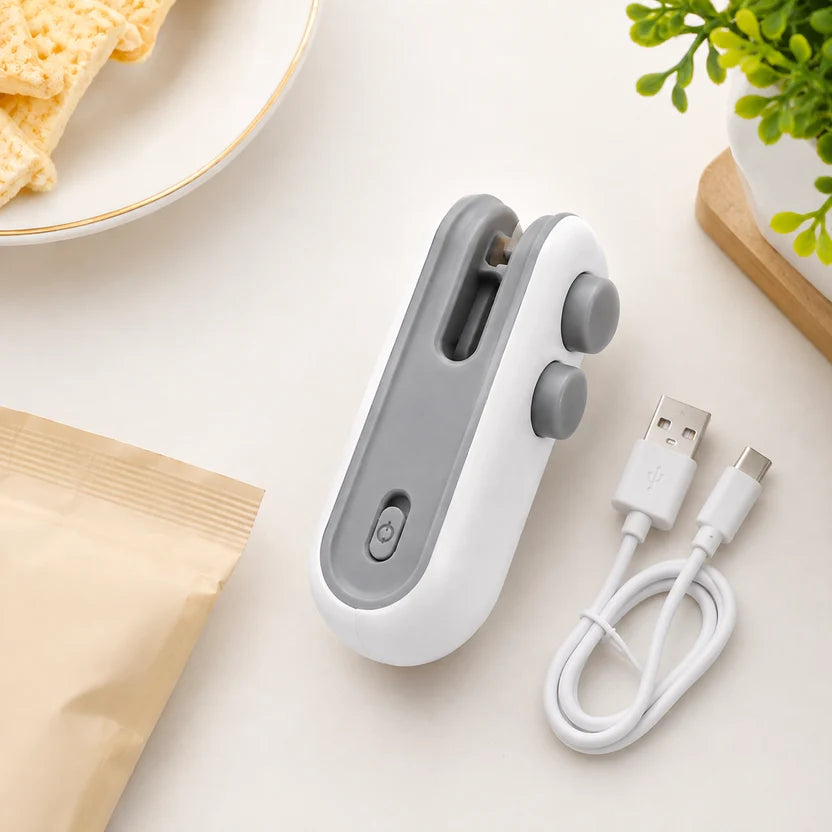 Portable Mini 2 in 1 Sealing Machine | USB Rechargable | Food Sealer & Cutter